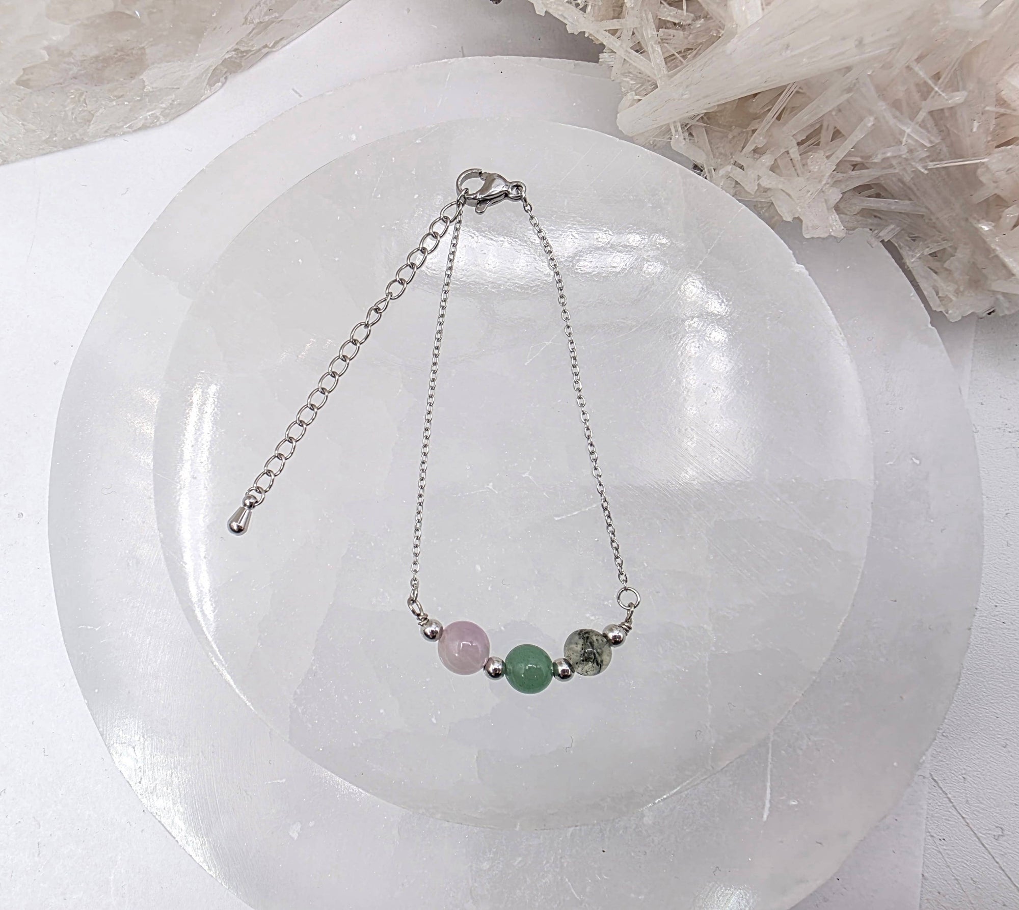 LEAD WITH LOVE-Kunzite, Green Aventurine, Prehnite Jewelry Set