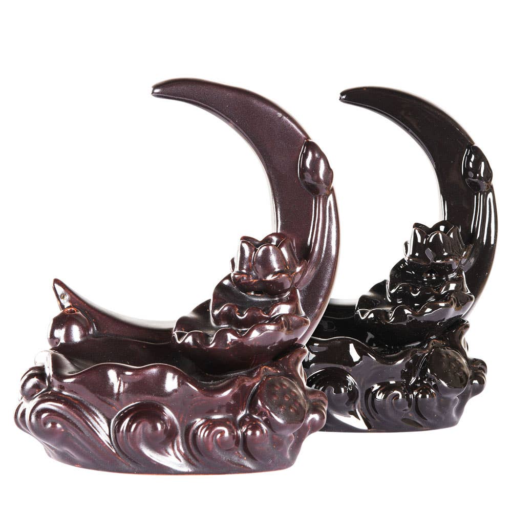 Crescent Moon with Koi Fish Backflow Burner