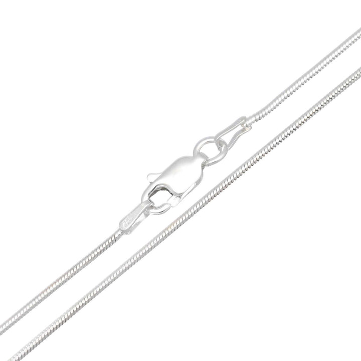 1mm sterling silver Italian snake chain necklace with lobster clasp closure