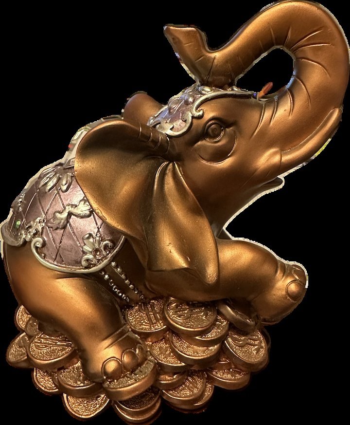 8-Inch "Copper Prosperity" Elephant Bank - Sacred Crystals Statues and Figurines
