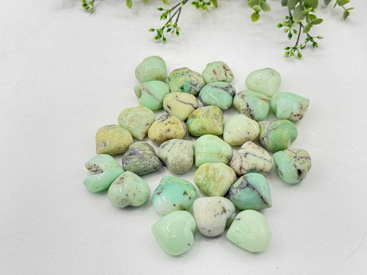 Mini Chrysoprase Hearts