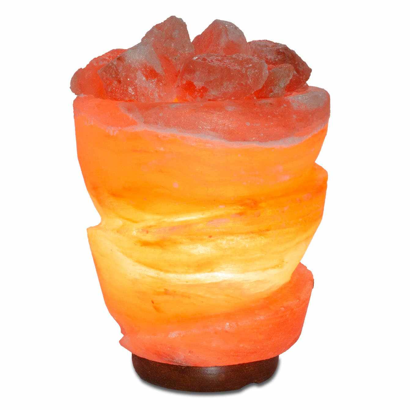 Funnel w/ Chunks Salt Lamp  - 9.5&quot; avg. - Cord, Bulb, Dimmer
