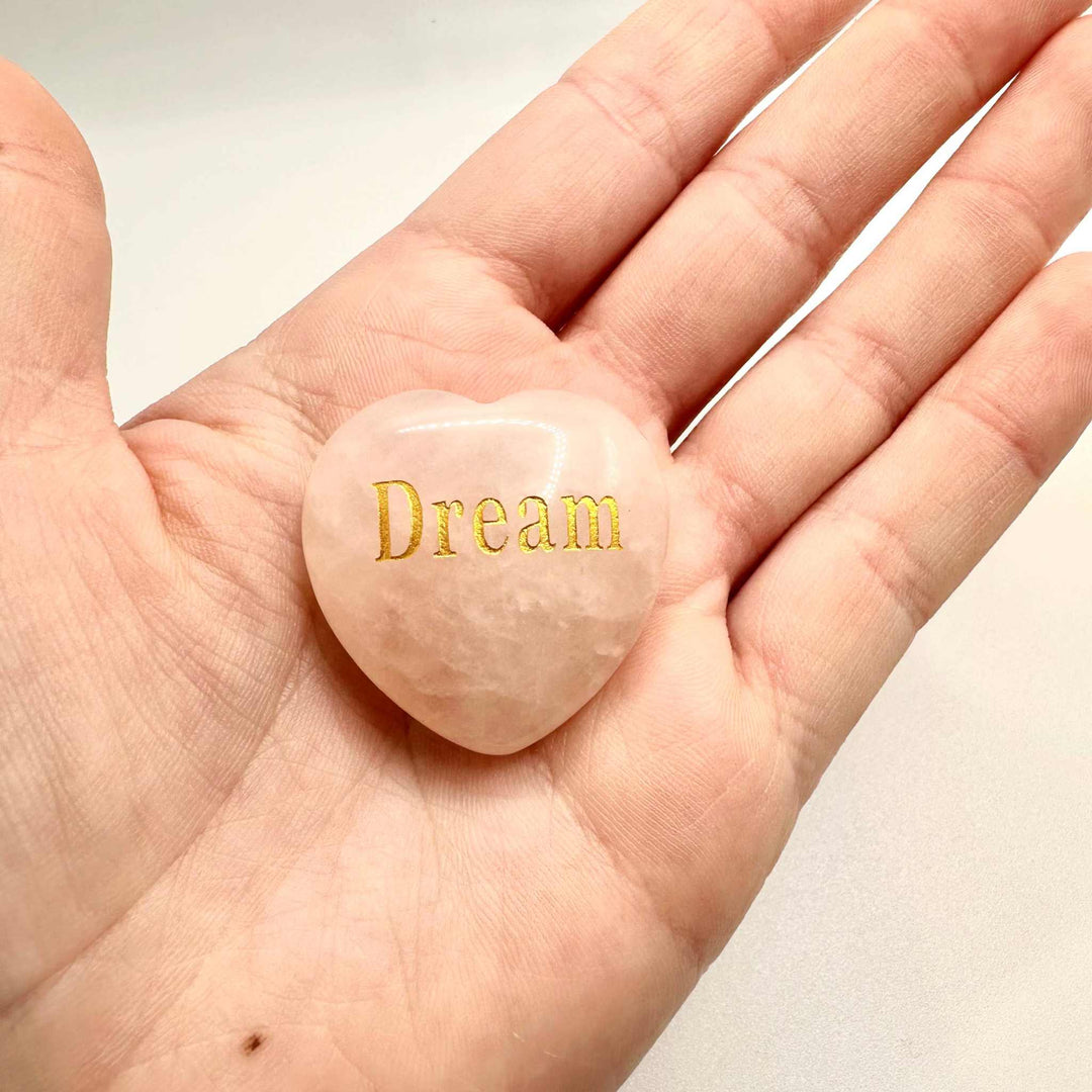 Rose Quartz Heart with Message