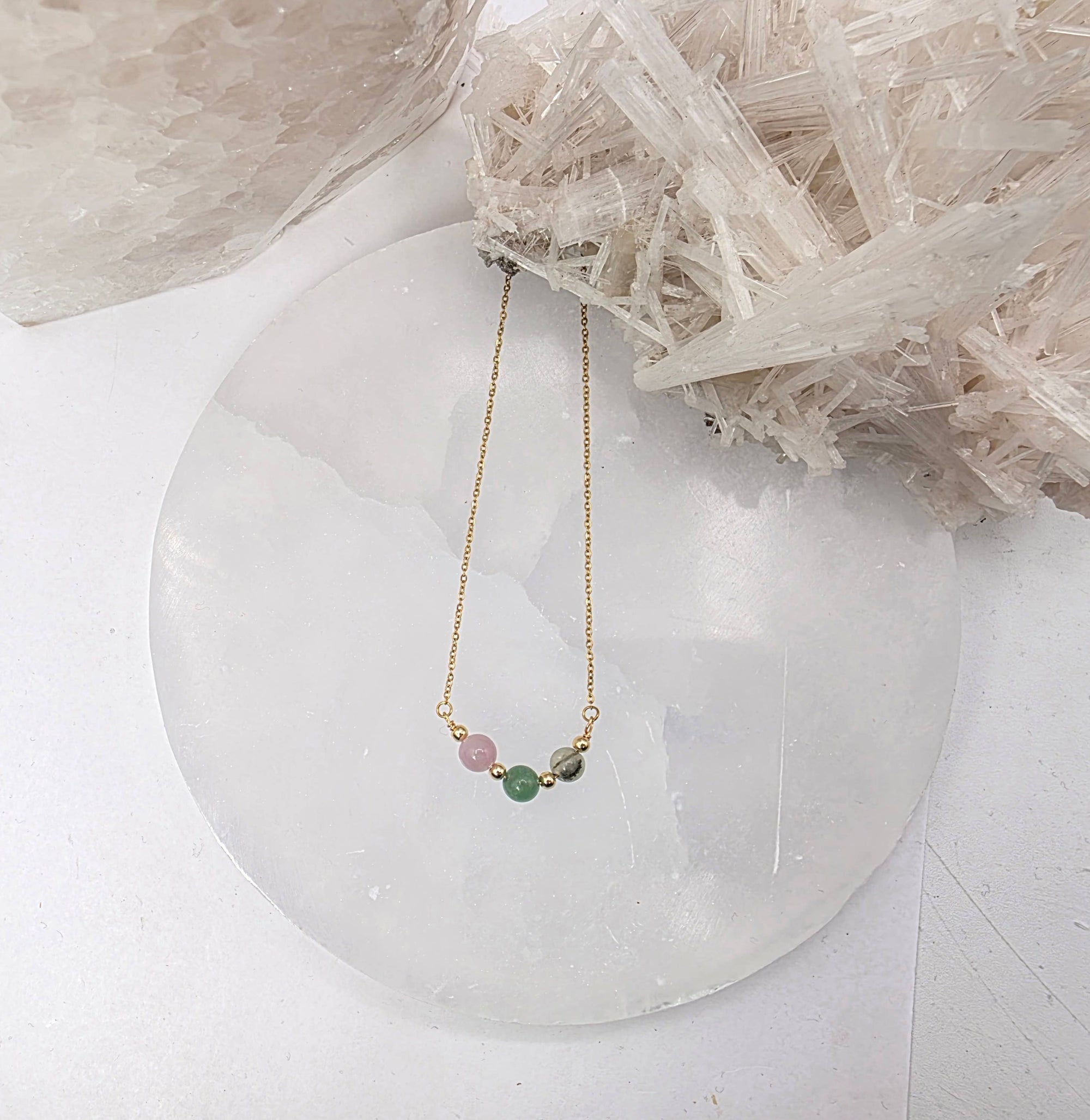 LEAD WITH LOVE-Kunzite, Green Aventurine, Prehnite Jewelry Set