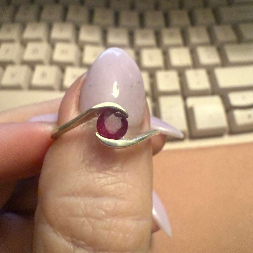 Ruby Wave Sterling Silver Ring