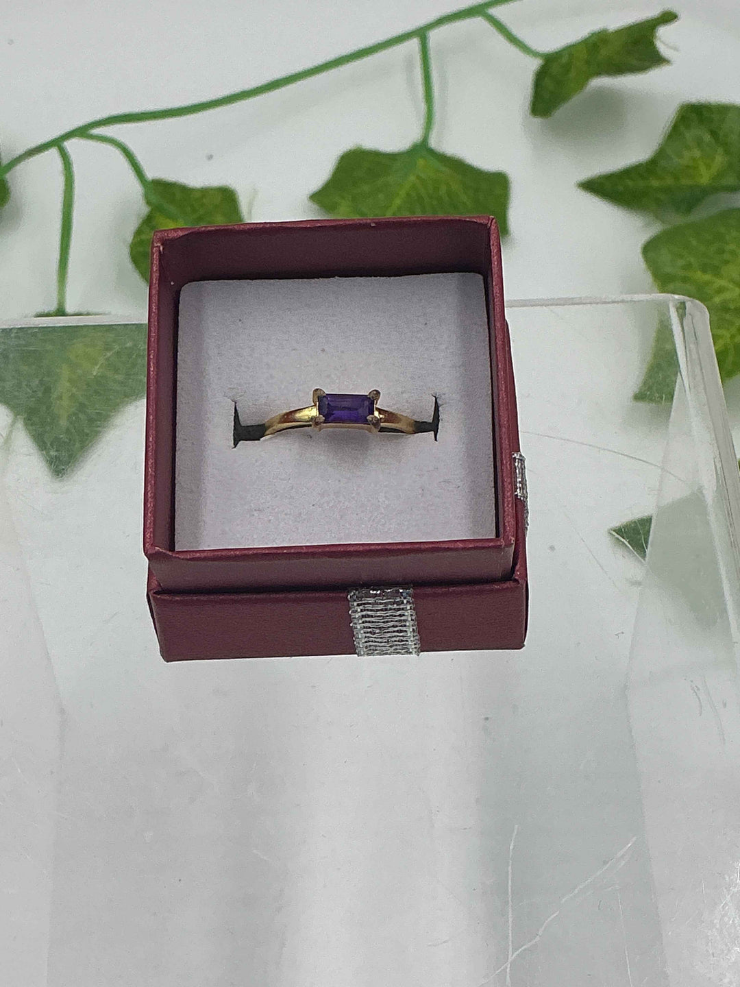 Gold Vermeil Amethyst Gold Vermeil Baguette Ring - Size 5