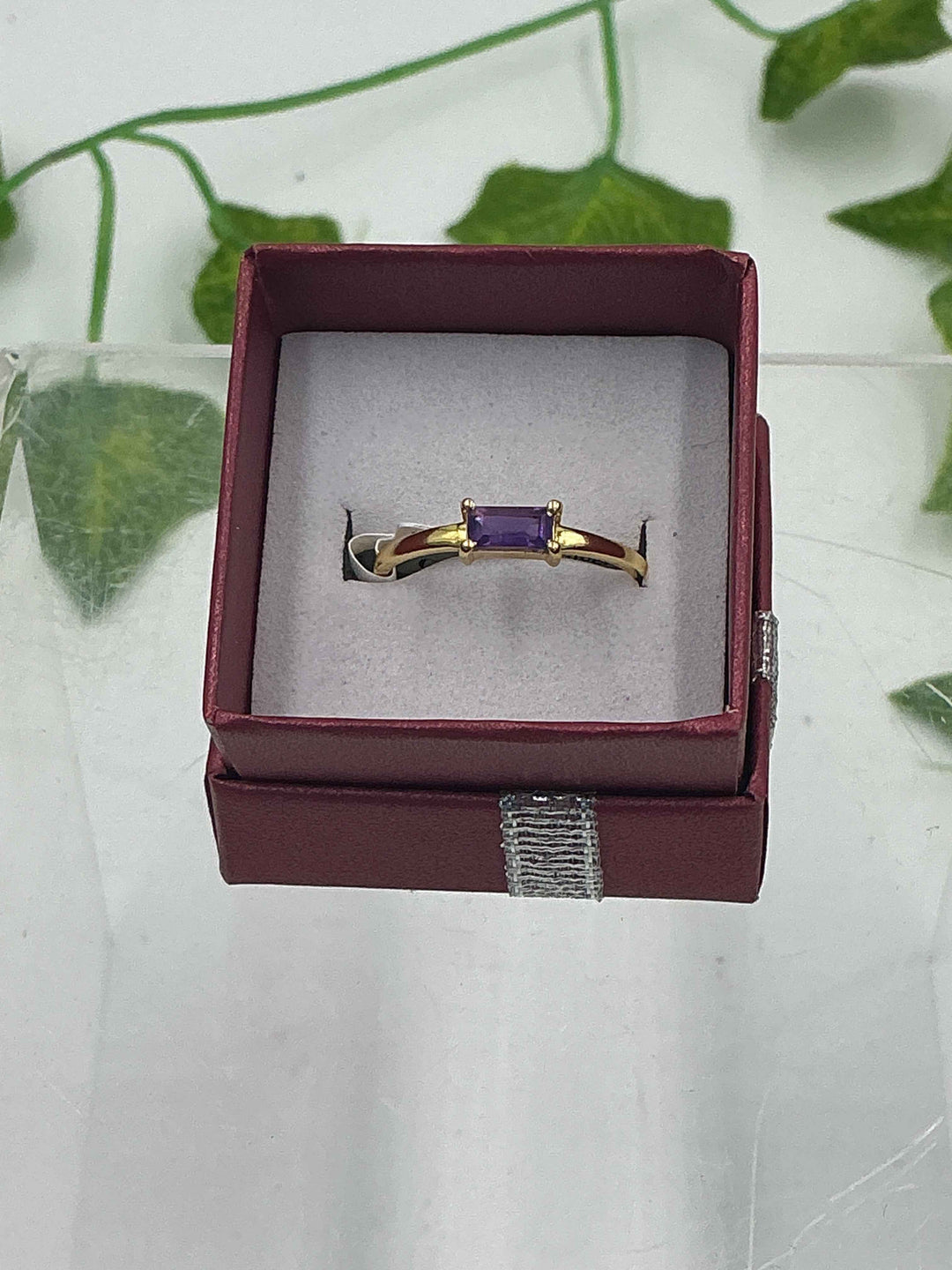 Gold Vermeil Amethyst Gold Vermeil Baguette Ring - Size 9