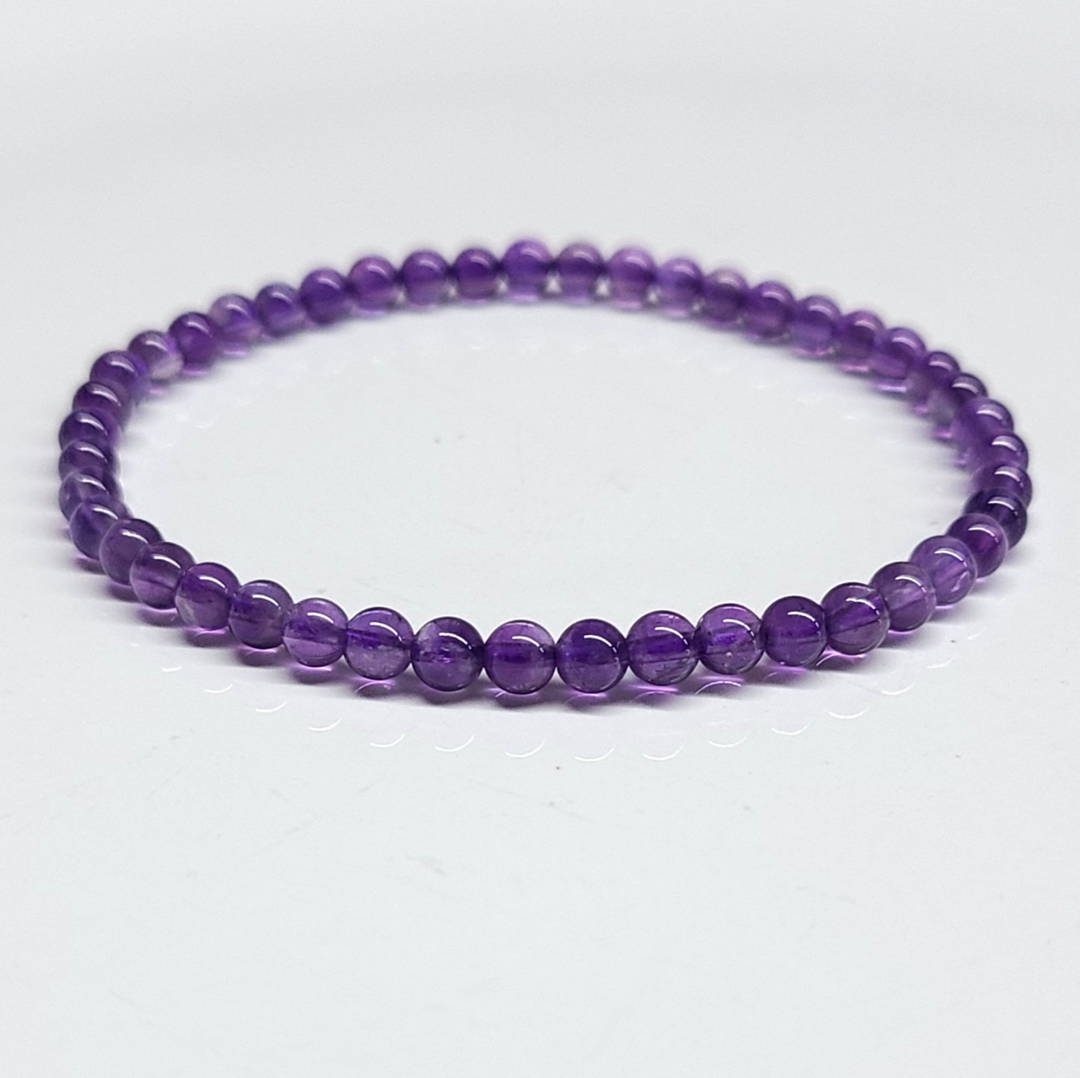 Amethyst Round Bead Bracelet - Spiritual Protection
