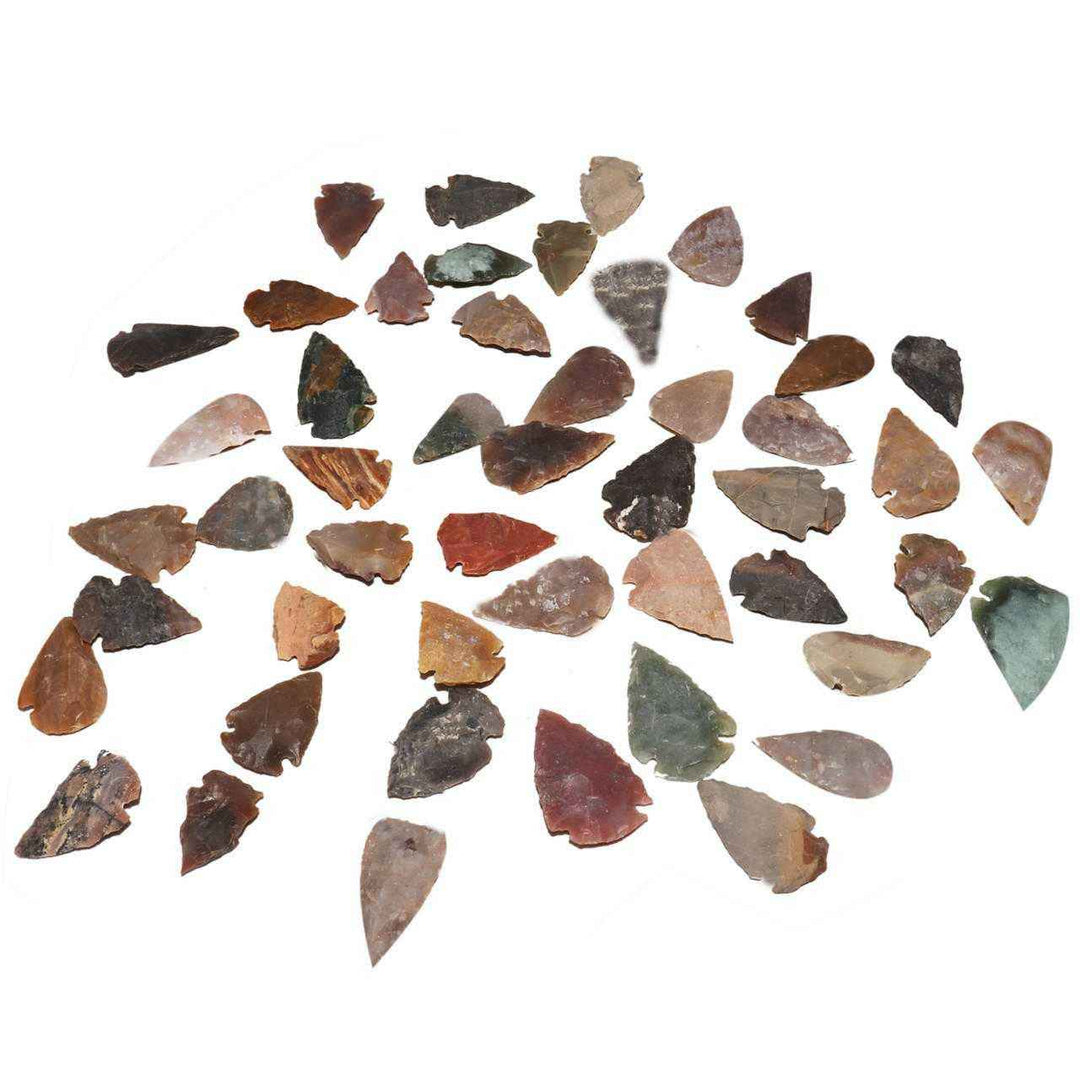 Set Of 50 Indian Arrowheads Agate New Replica 1/2 " - 1 1/2 " L