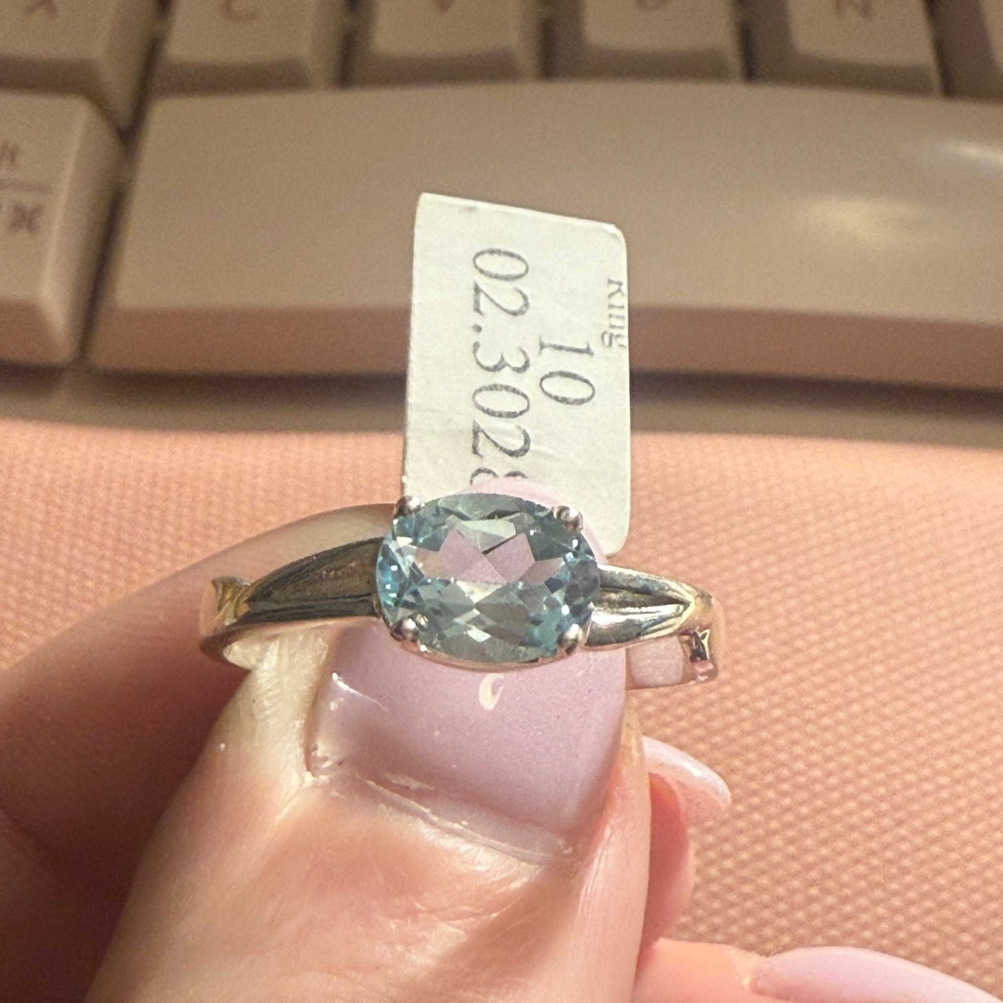 Sterling Silver Blue Topaz “Still Waters” Ring (Size 10)