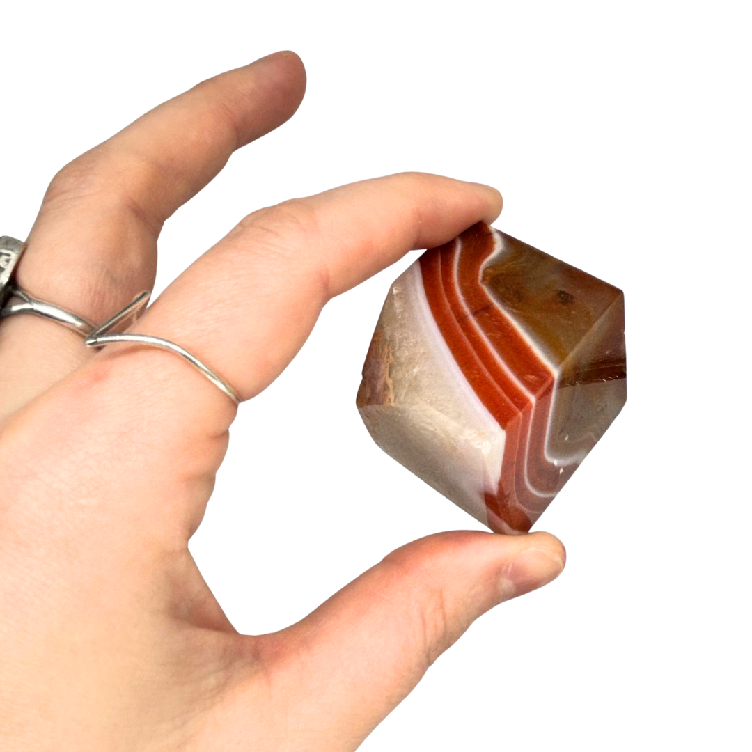 Banded Agate Cube | Corner-Standing Display Piece