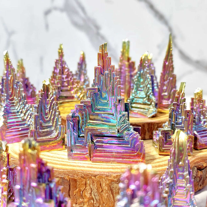 Bismuth Metal Freeform Castles Unique Shapes And Rainbow Tones