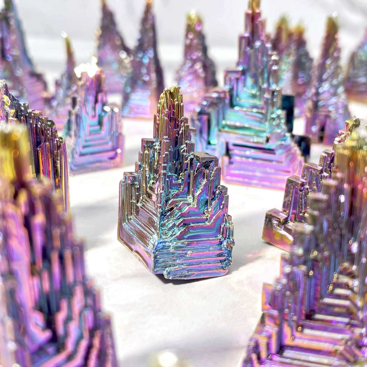 Bismuth Metal Freeform Castles Unique Shapes And Rainbow Tones