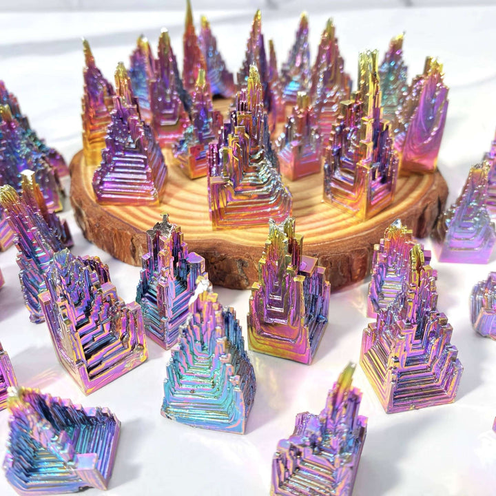 Bismuth Metal Freeform Castles Unique Shapes And Rainbow Tones