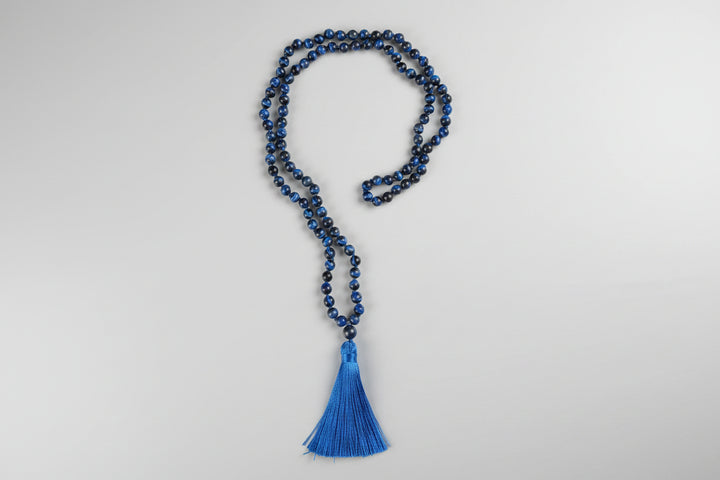 Blue Tiger Eye Mala Necklace