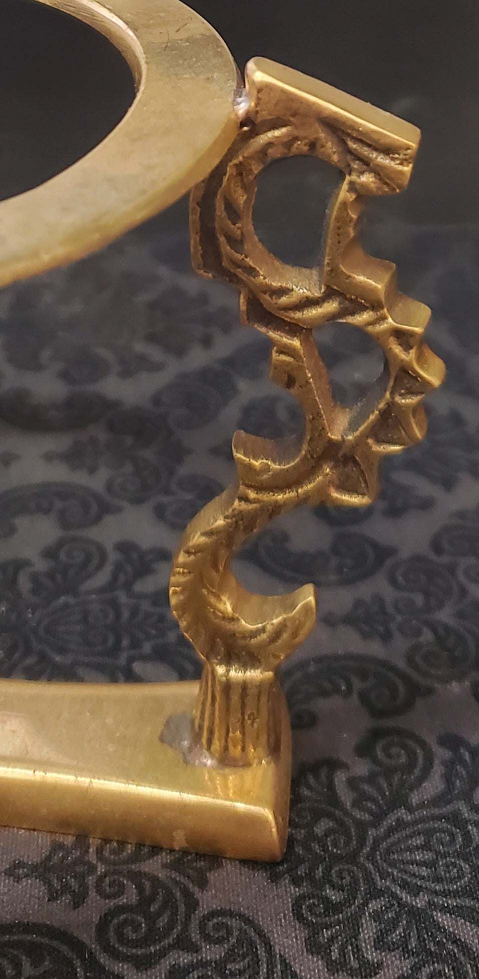 Crystal Sphere Stand - Brass Dragon (3.25X5.25")