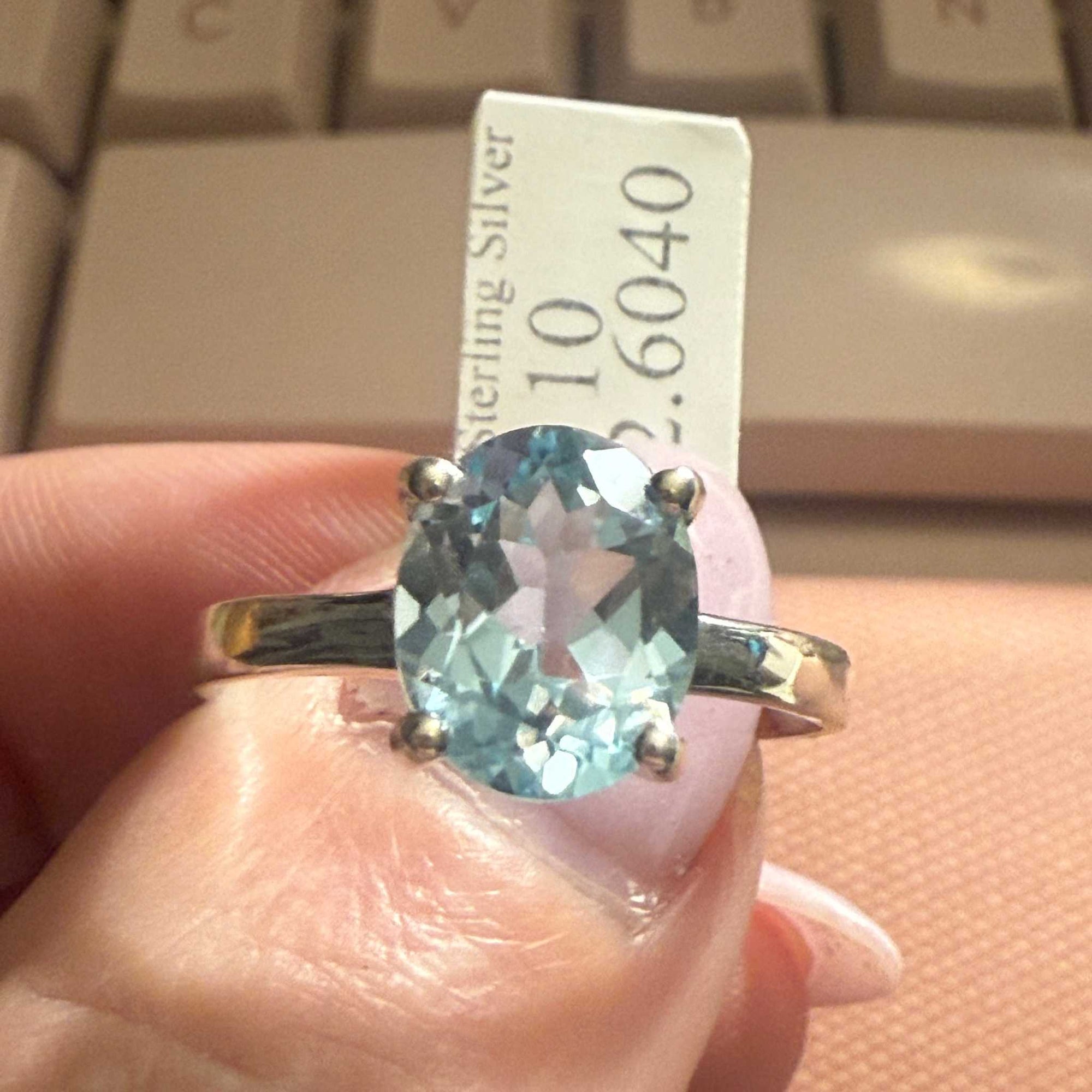 Sterling Silver Blue Topaz “Light Within” Ring (Size 10)