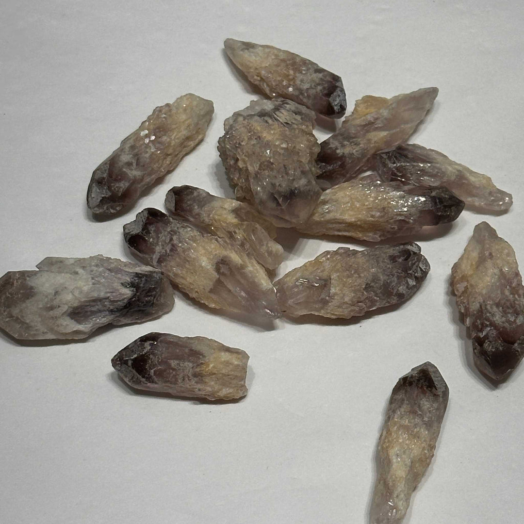 Ametrine natural rough point clusters pocket stones with violet and golden hues for spiritual and creative energy balance