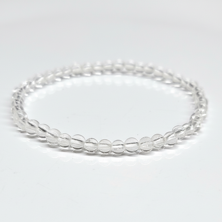 Clear Quartz Round Bead Bracelet - Amplifies Intent