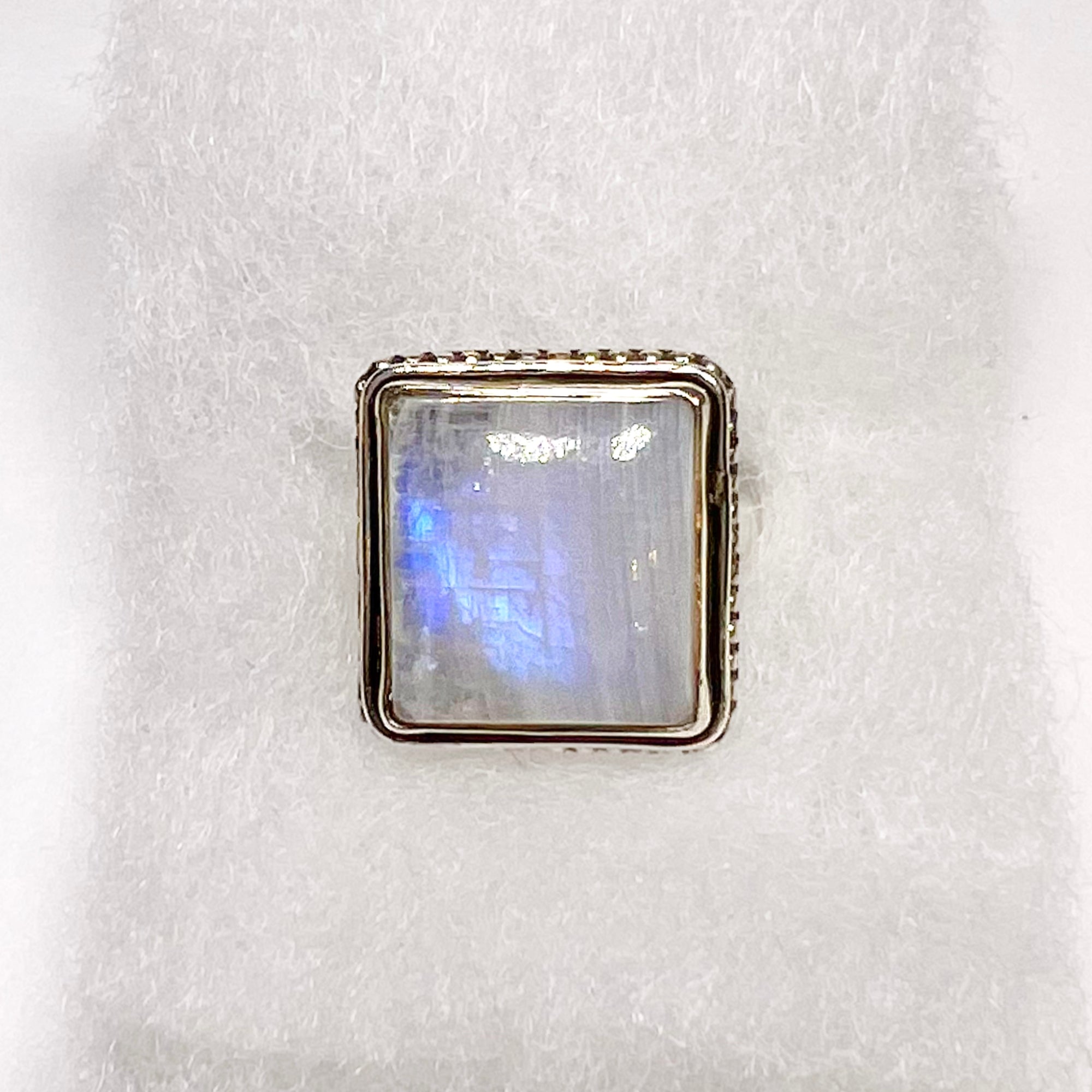 Rainbow Moonstone Ring Size 6 "Squared", Rings, Rings