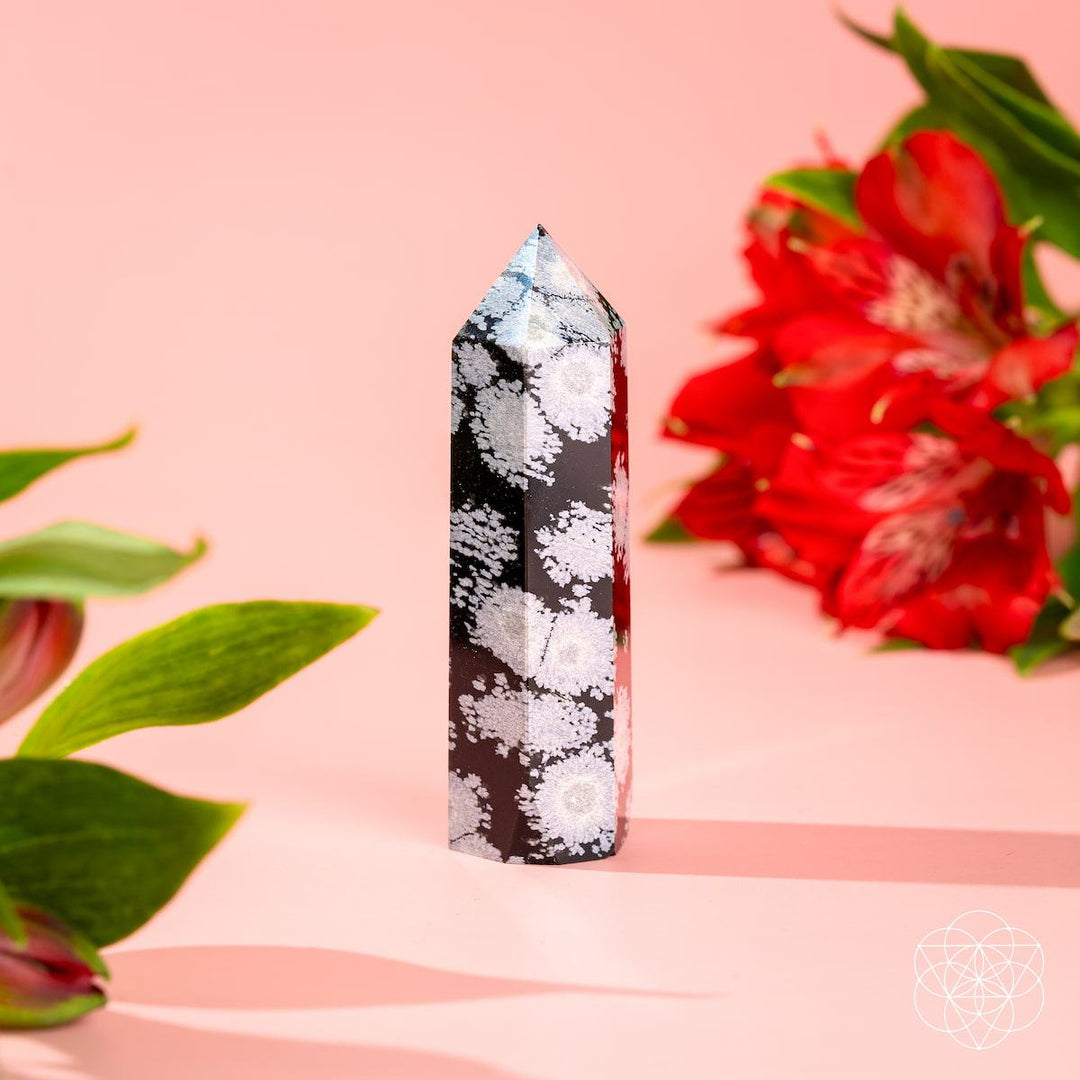 Spiritual Bodyguard - Snowflake Obsidian Point Tower