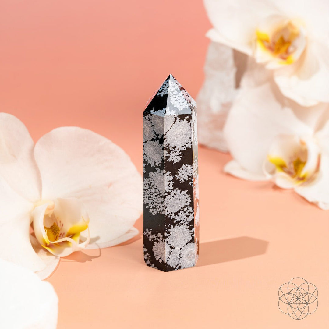 Spiritual Bodyguard - Snowflake Obsidian Point Tower