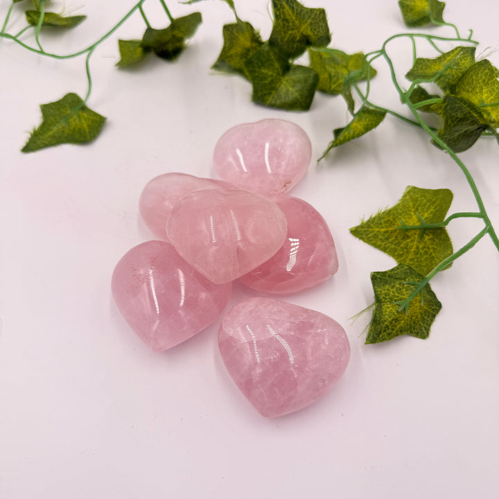2″ Rose Quartz Puff Heart