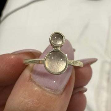 Rose Quartz Double-Stone Ring – Sterling Silver – Size 9