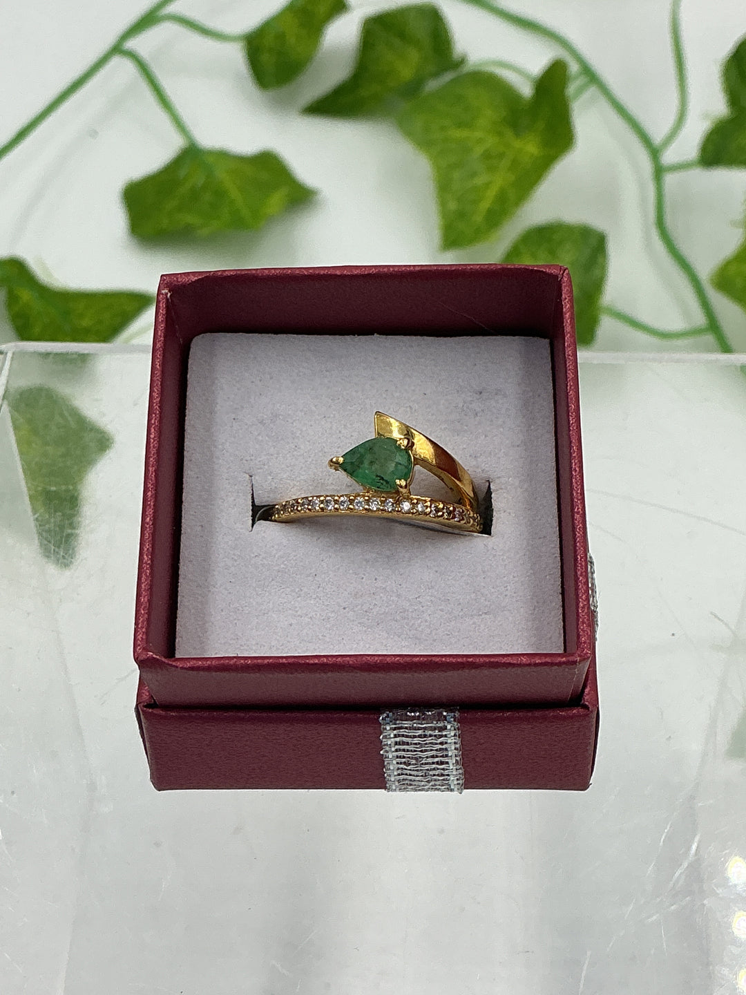 Emerald Wave Vermeil Gold Over Sterling Silver Ring – Size 6