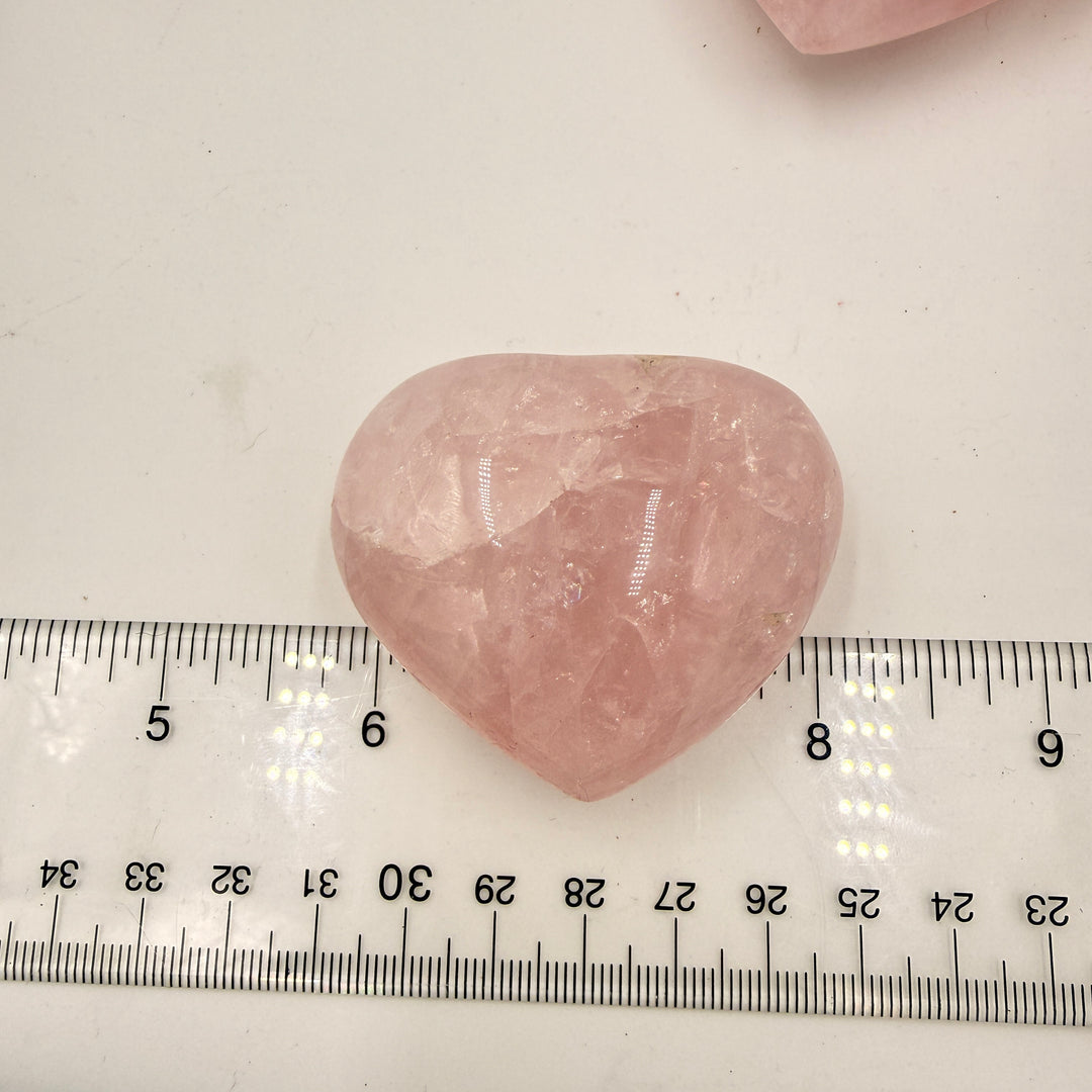 2″ Rose Quartz Puff Heart