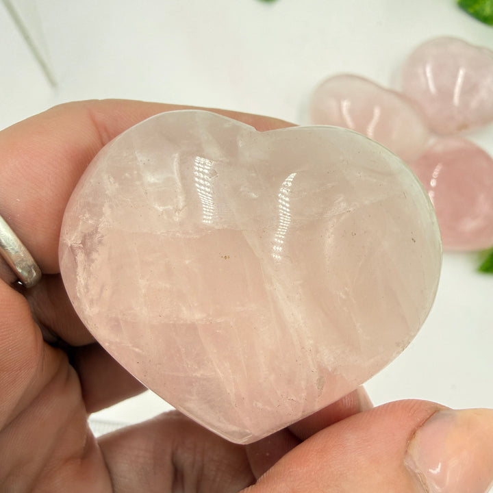 2″ Rose Quartz Puff Heart