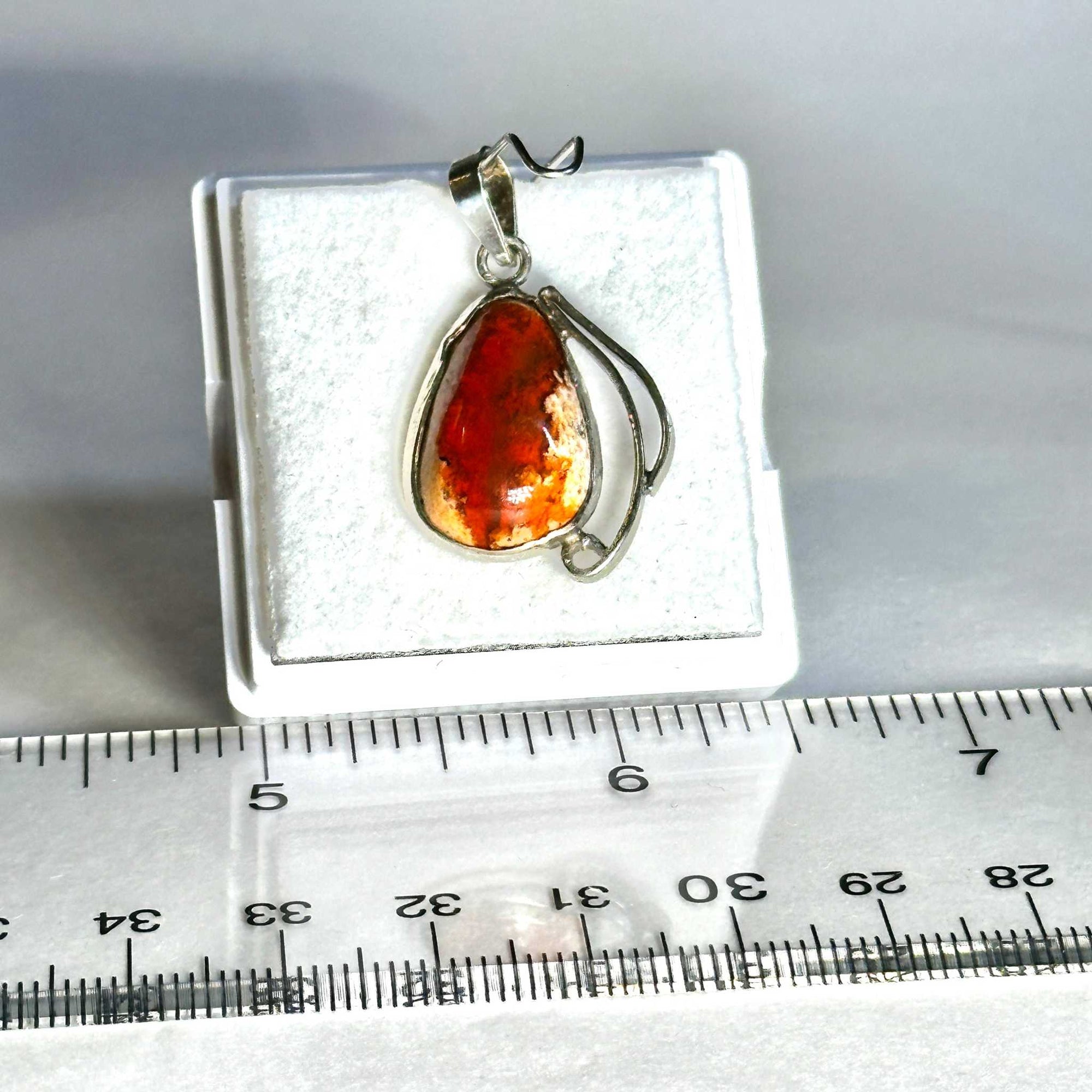 Aztec Sol Mexican Fire Opal Pendant