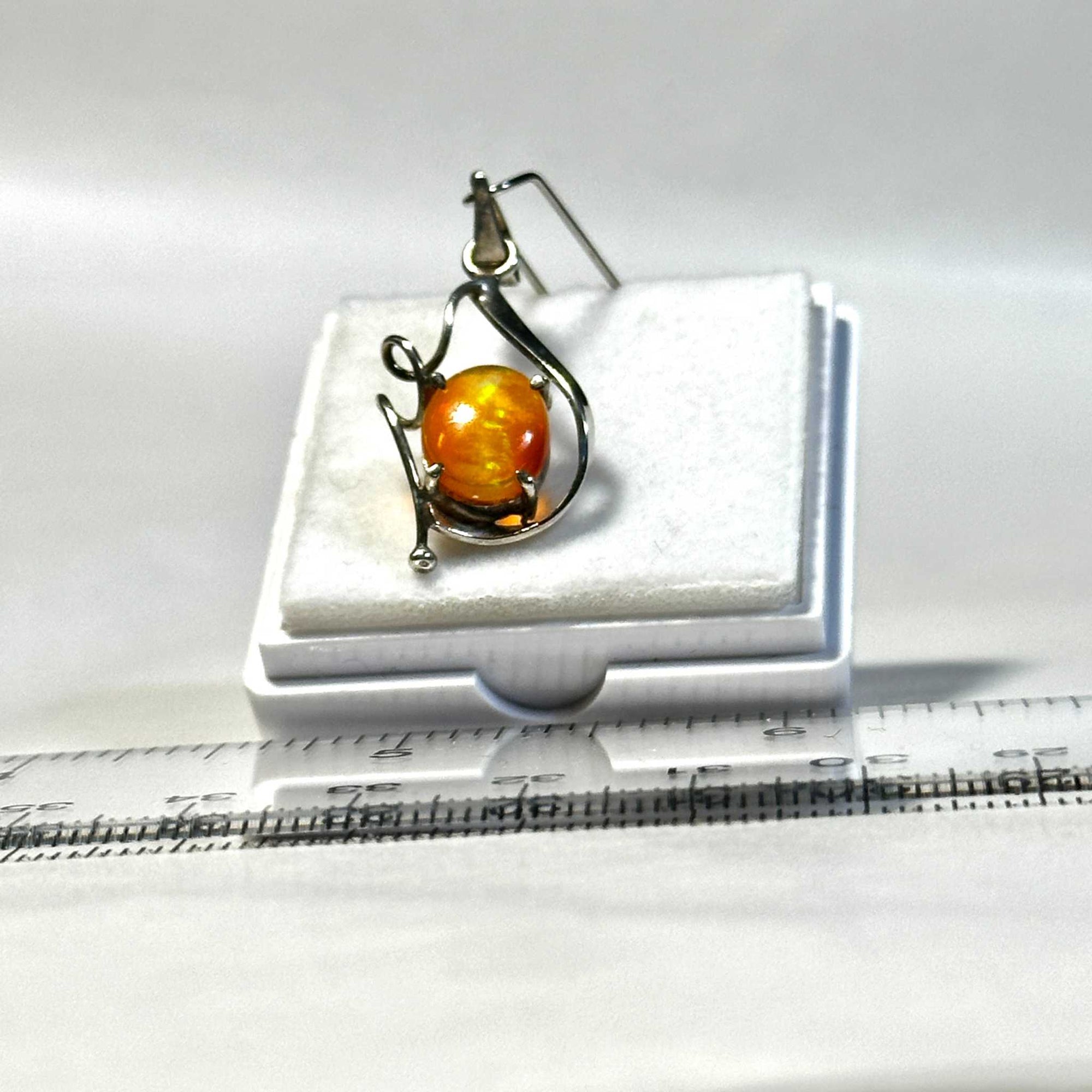 Aztec Sol Mexican Fire Opal Pendant