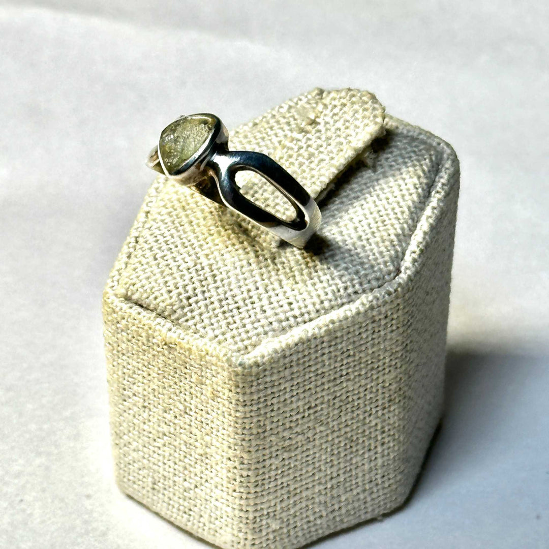 Raw Moldavite Ring Size 10 "Embracing Transformation"