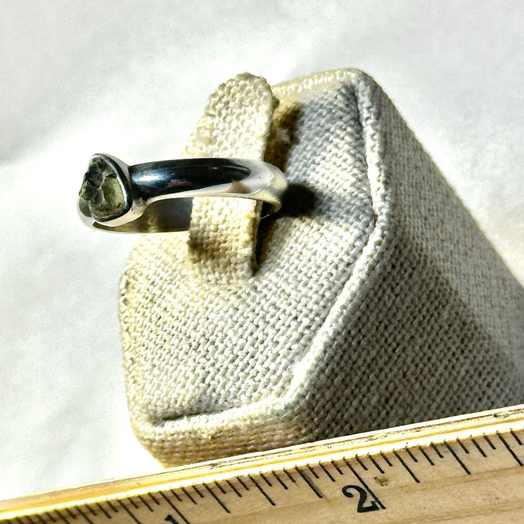Raw Moldavite Ring Size 10 “Astral Origin”