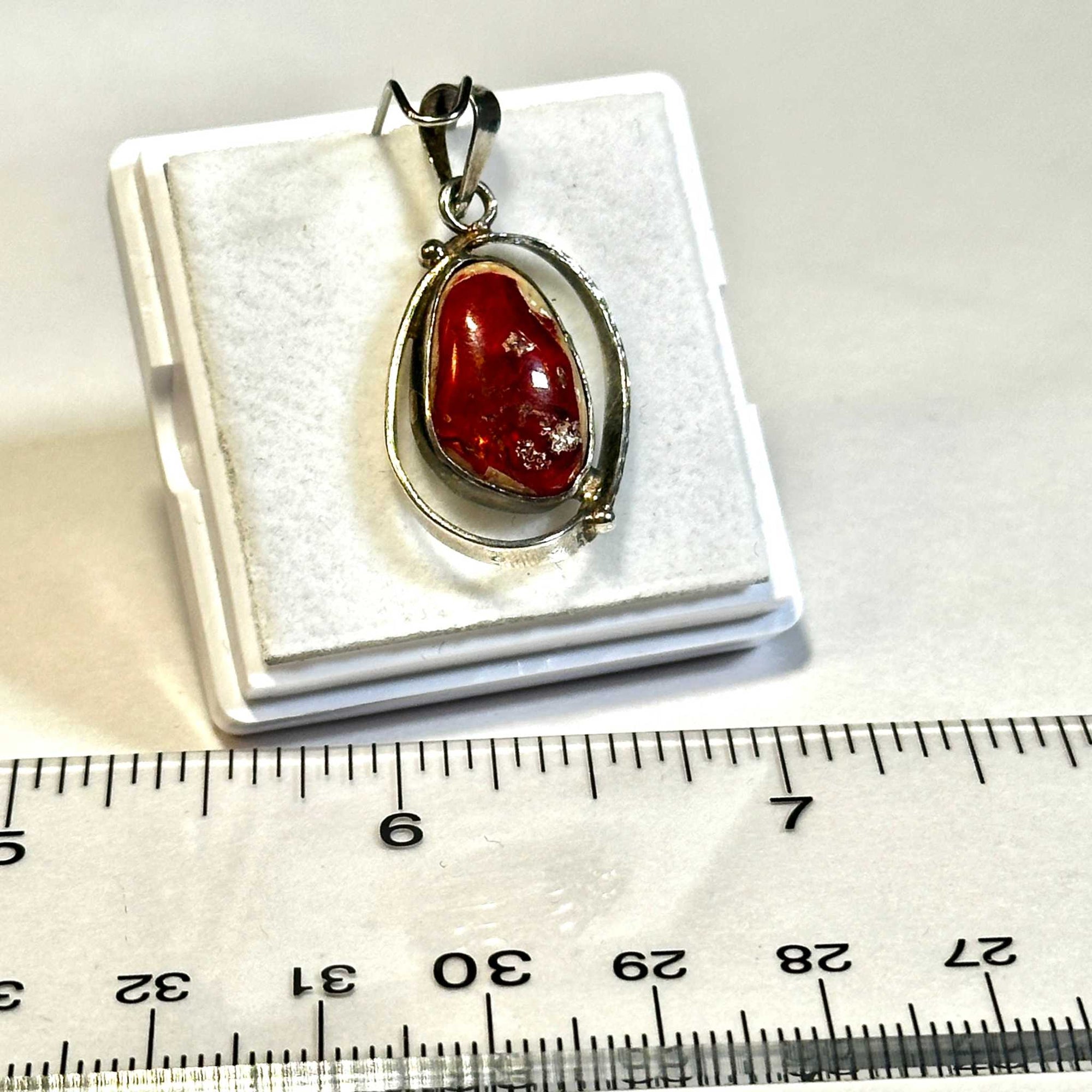 Aztec Sol Mexican Fire Opal Pendant