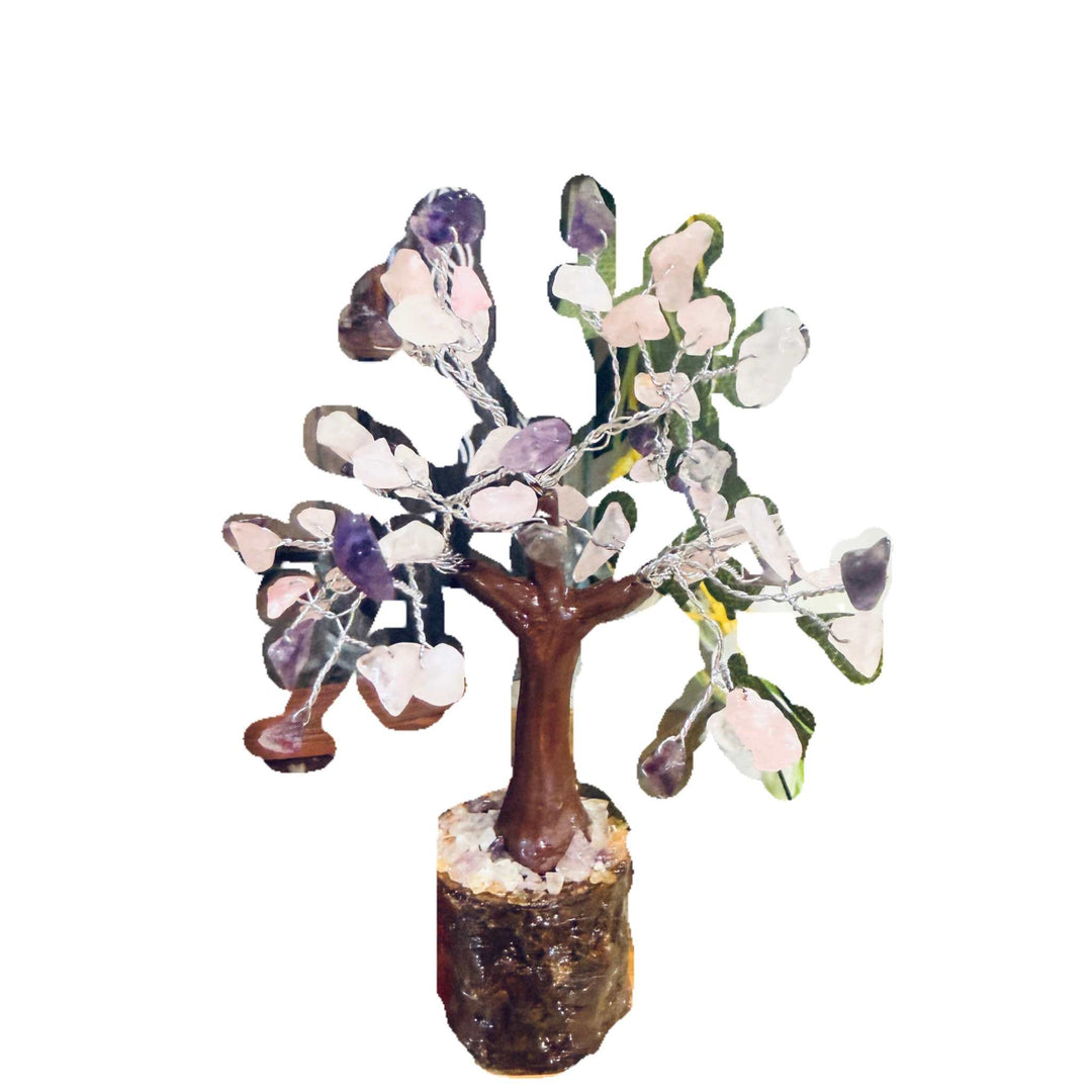Crystal Gem Tree - Amethyst and Rose Quartz