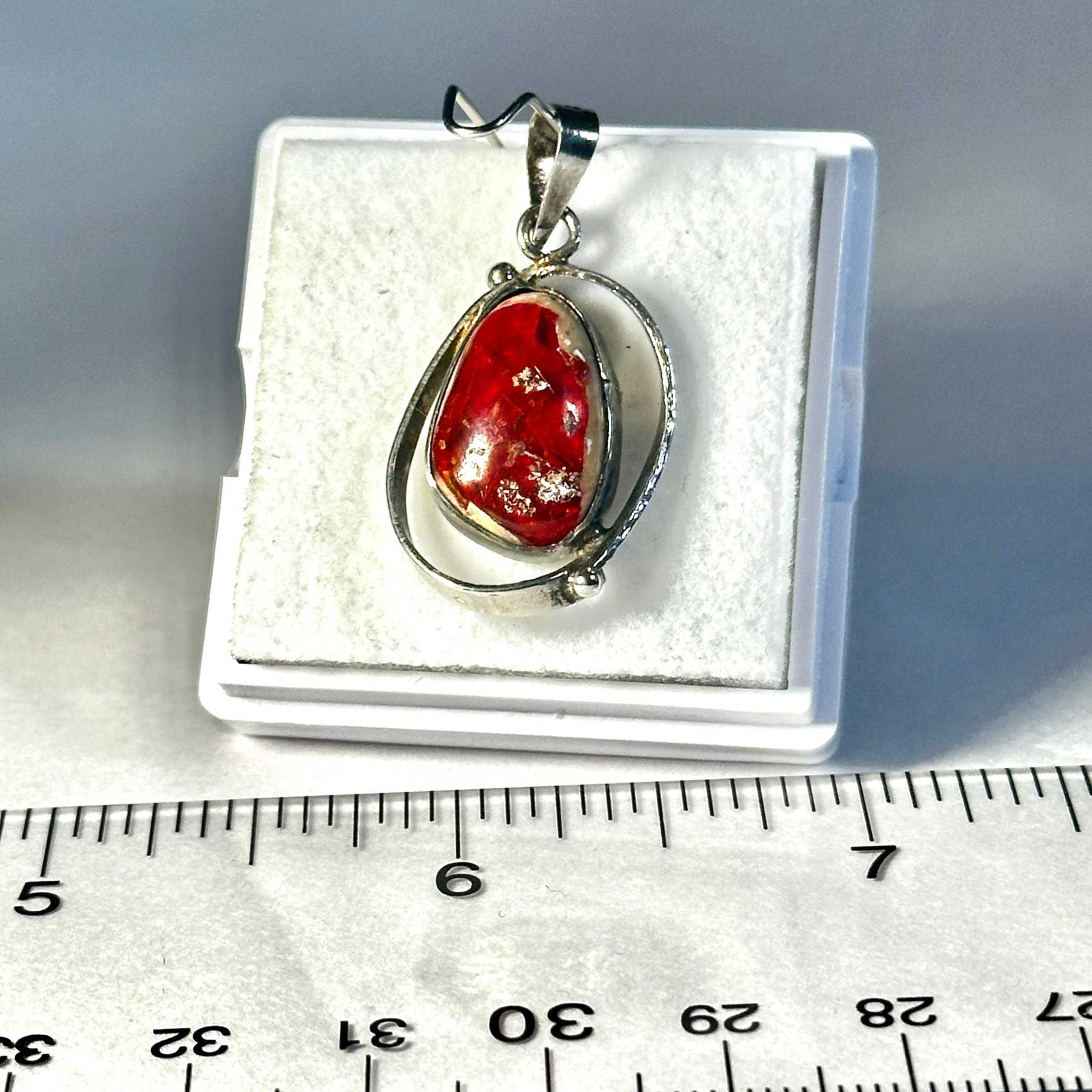 Aztec Sol Mexican Fire Opal Pendant