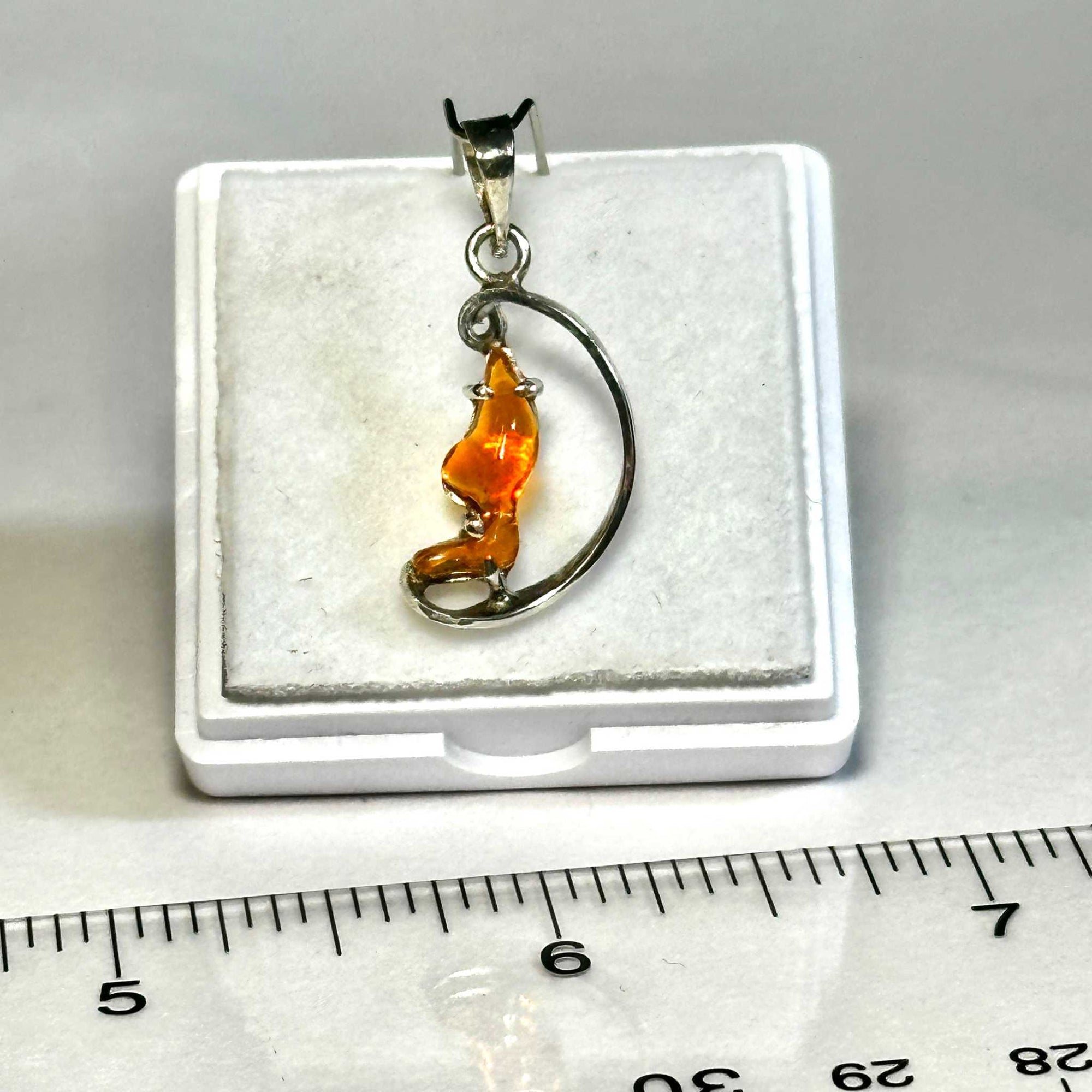 Aztec Sol Mexican Fire Opal Pendant