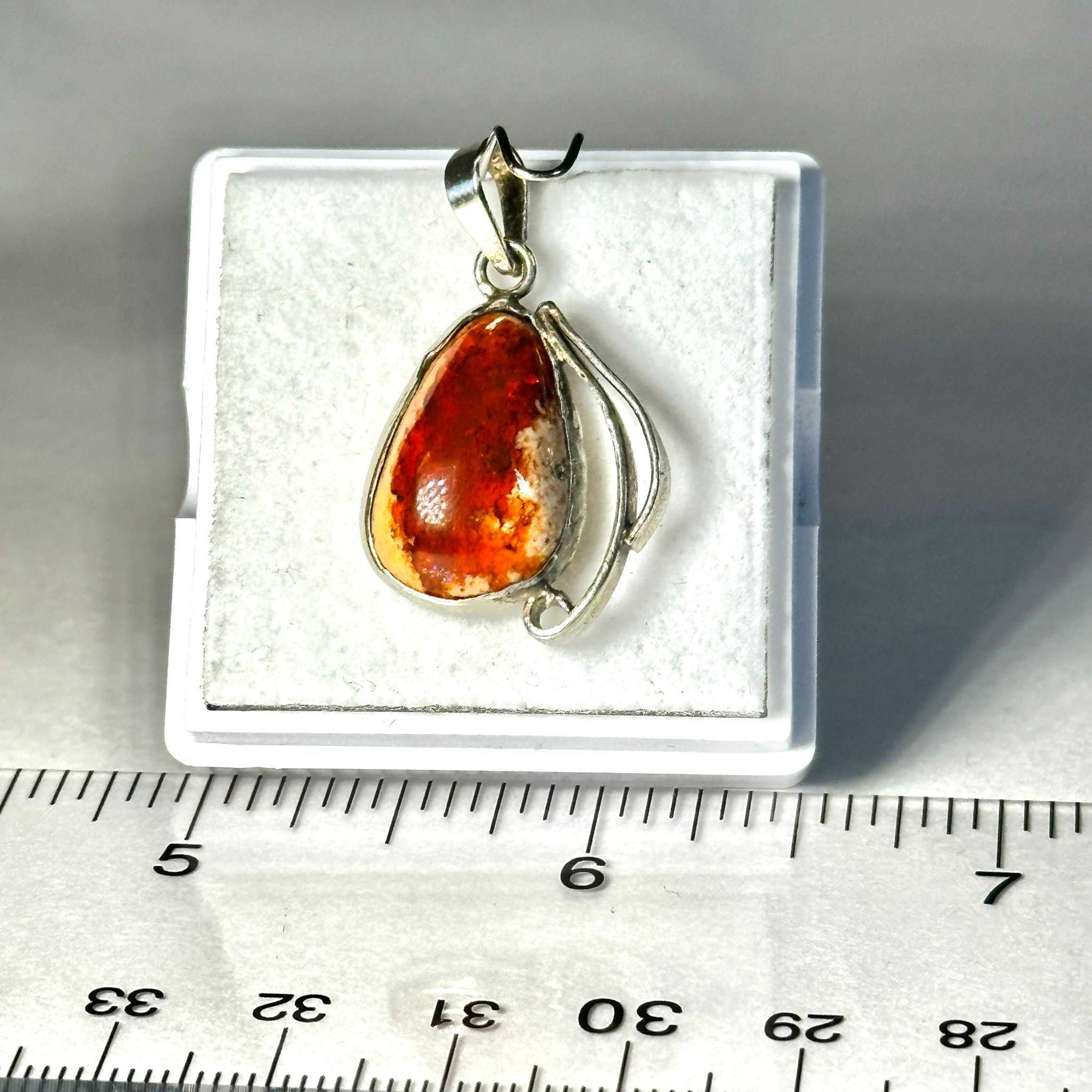 Aztec Sol Mexican Fire Opal Pendant