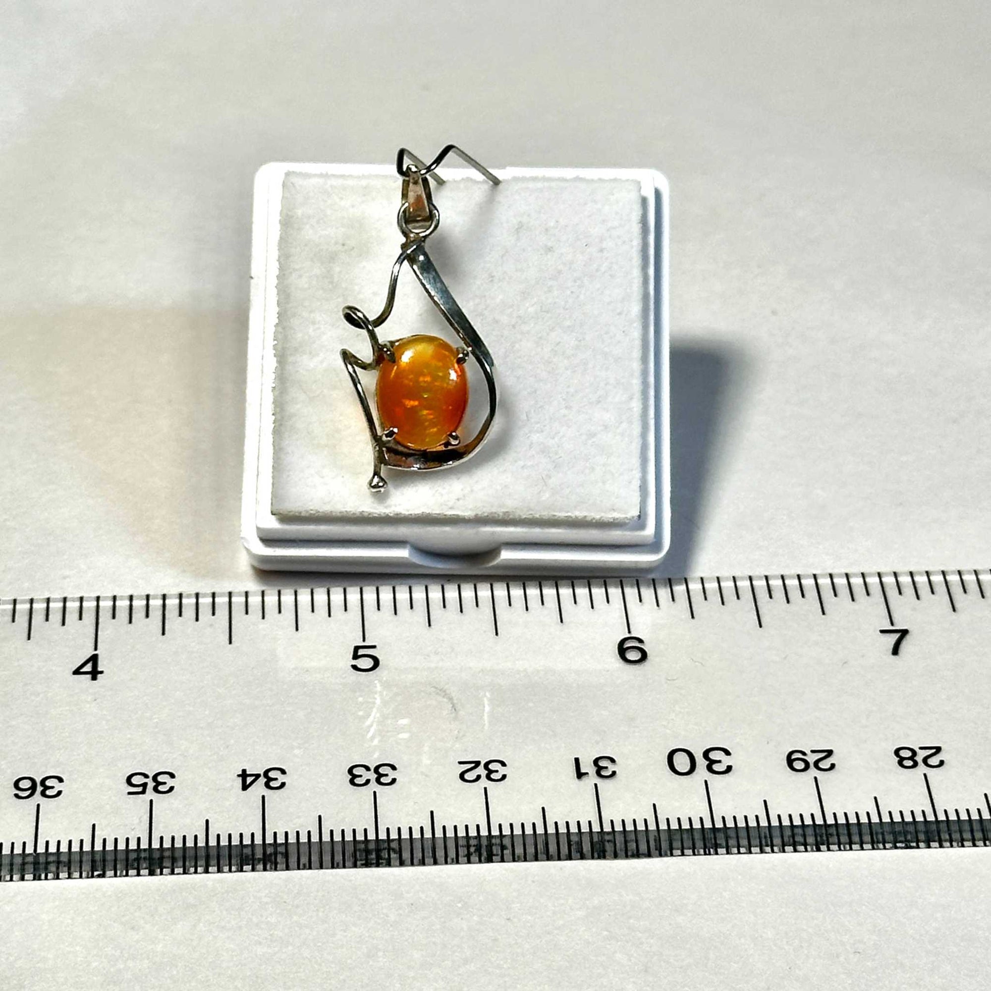 Aztec Sol Mexican Fire Opal Pendant