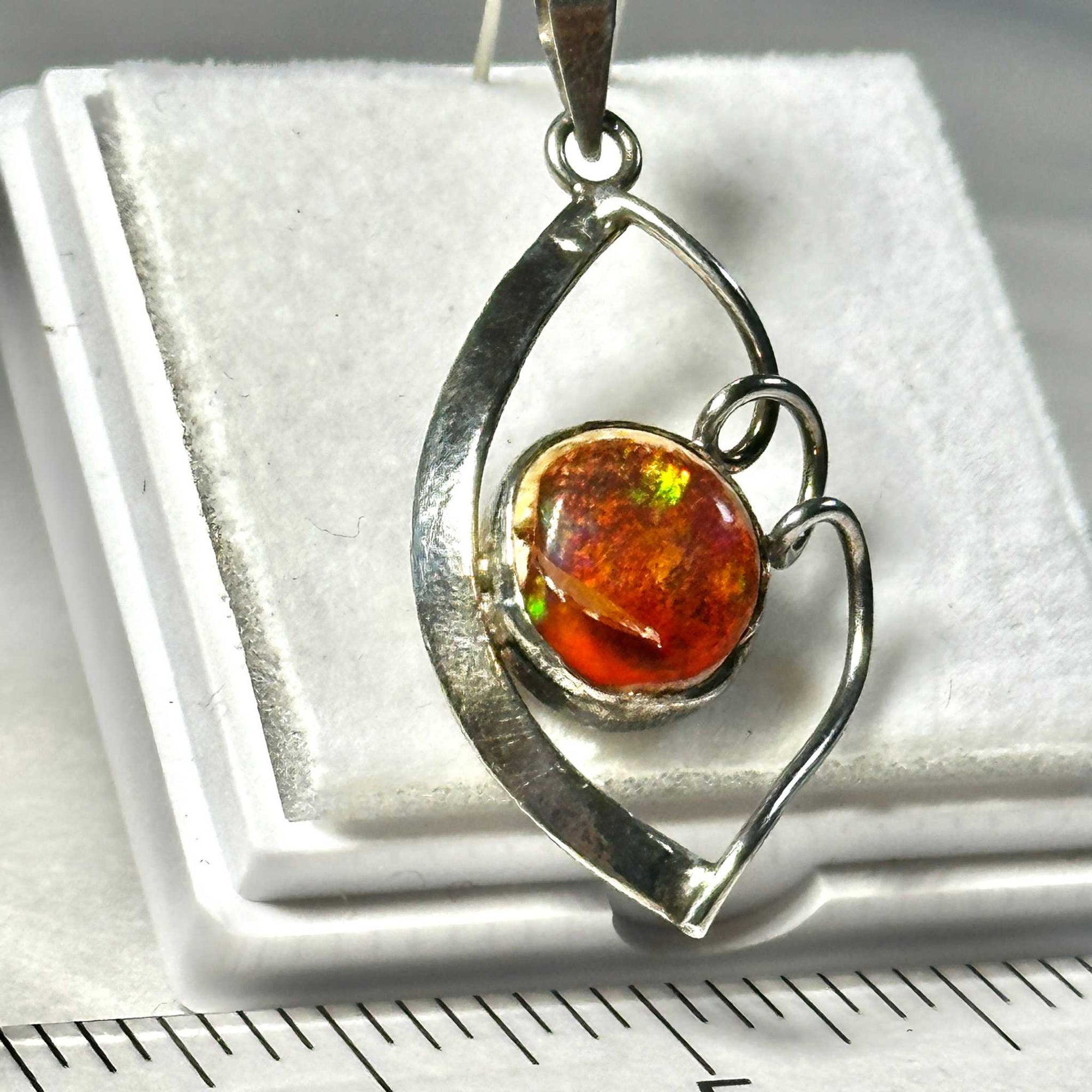 Aztec Sol Mexican Fire Opal Pendant