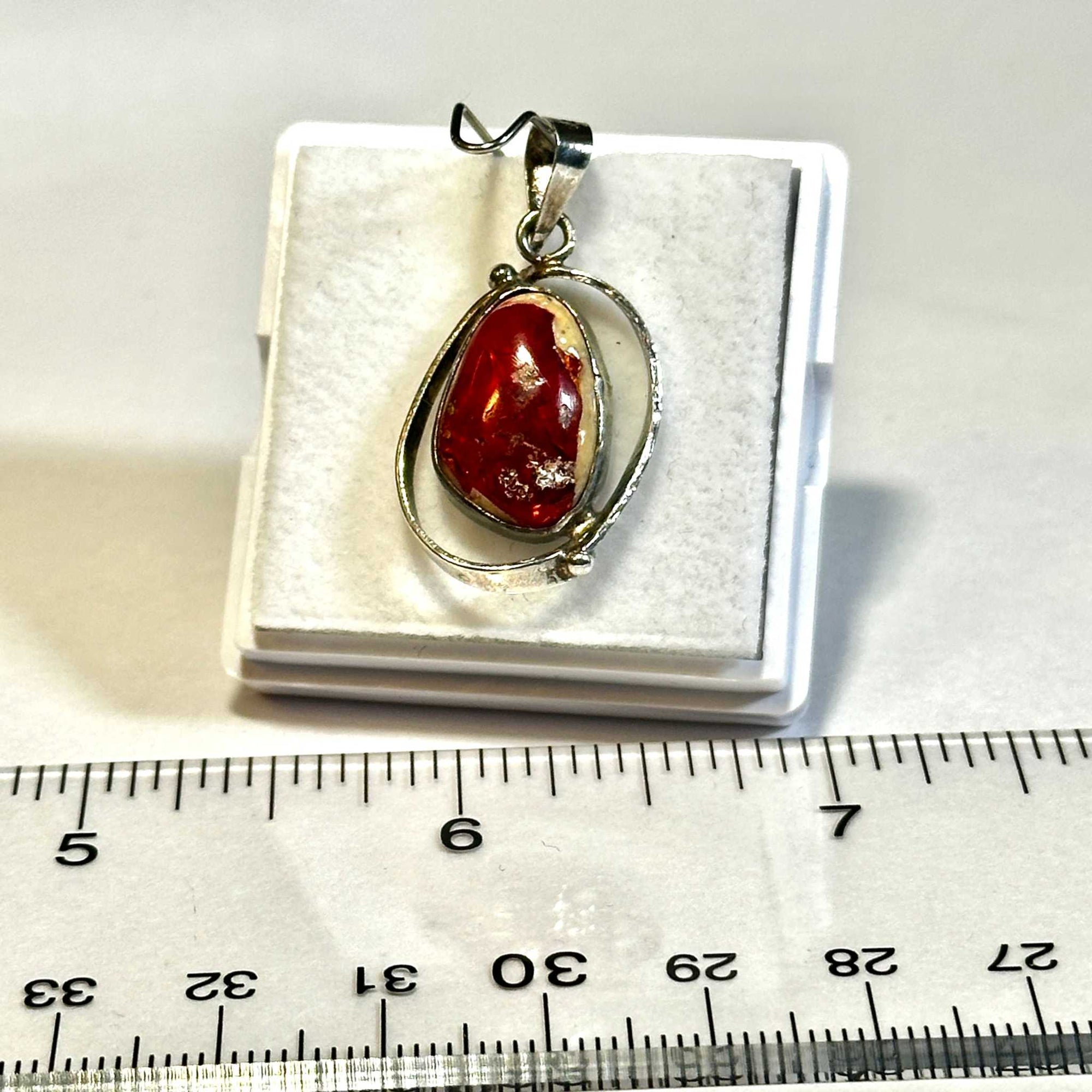 Aztec Sol Mexican Fire Opal Pendant