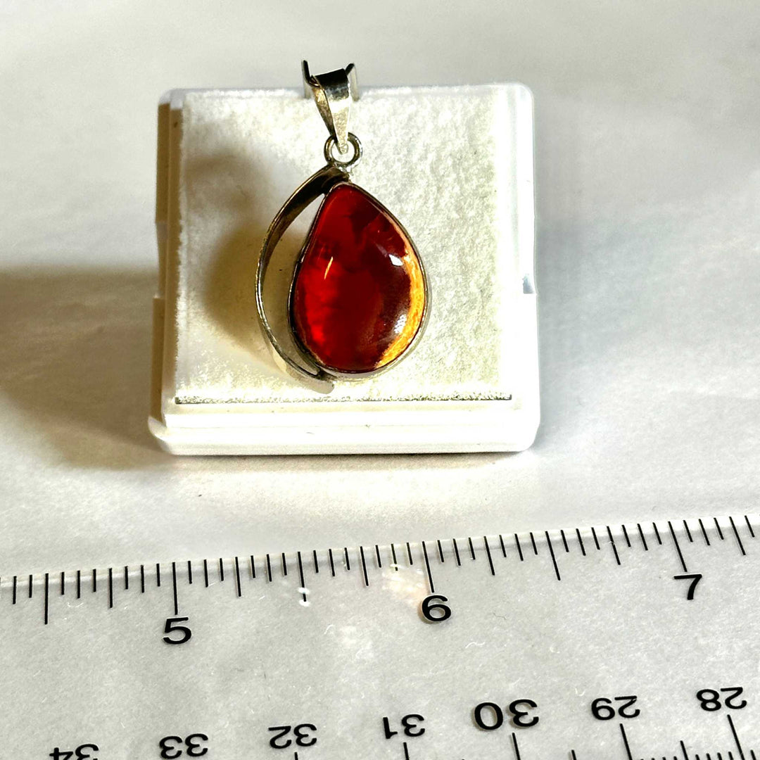 Aztec Sol Mexican Fire Opal Pendant