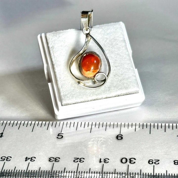 Aztec Sol Mexican Fire Opal Pendant