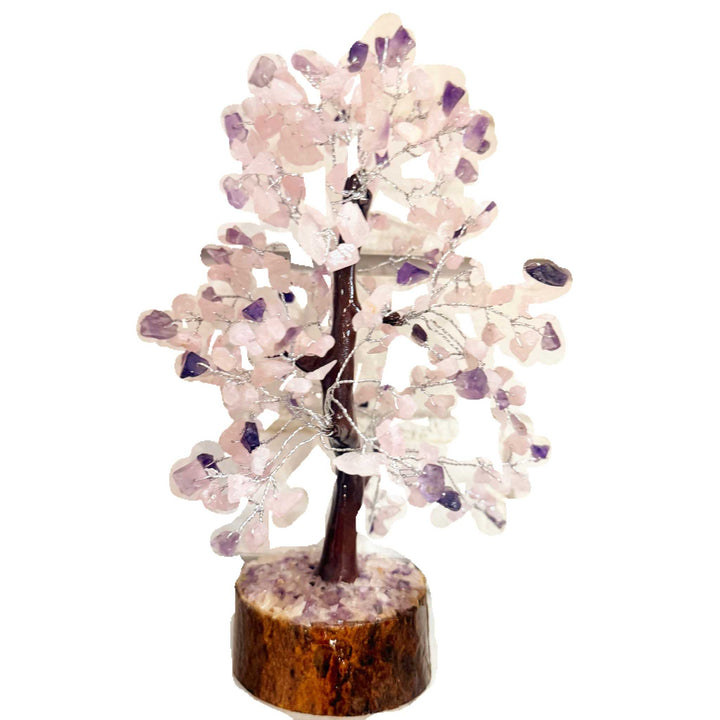 Crystal Gem Tree - Amethyst and Rose Quartz