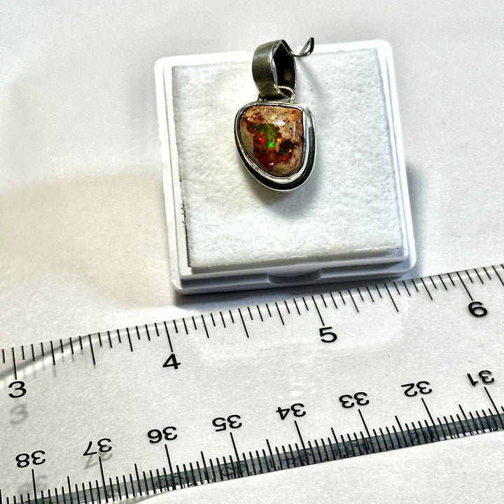 Aztec Sol Mexican Fire Opal Pendant