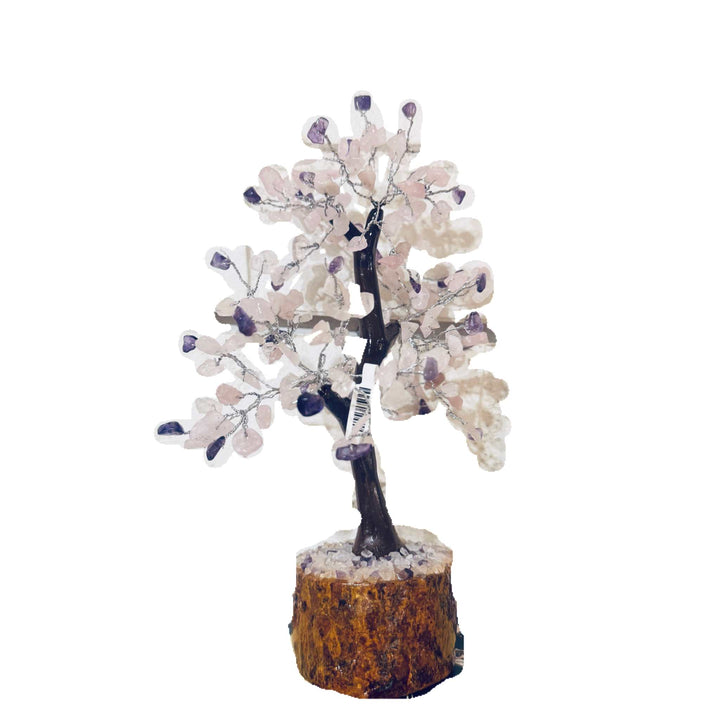 Crystal Gem Tree - Amethyst and Rose Quartz