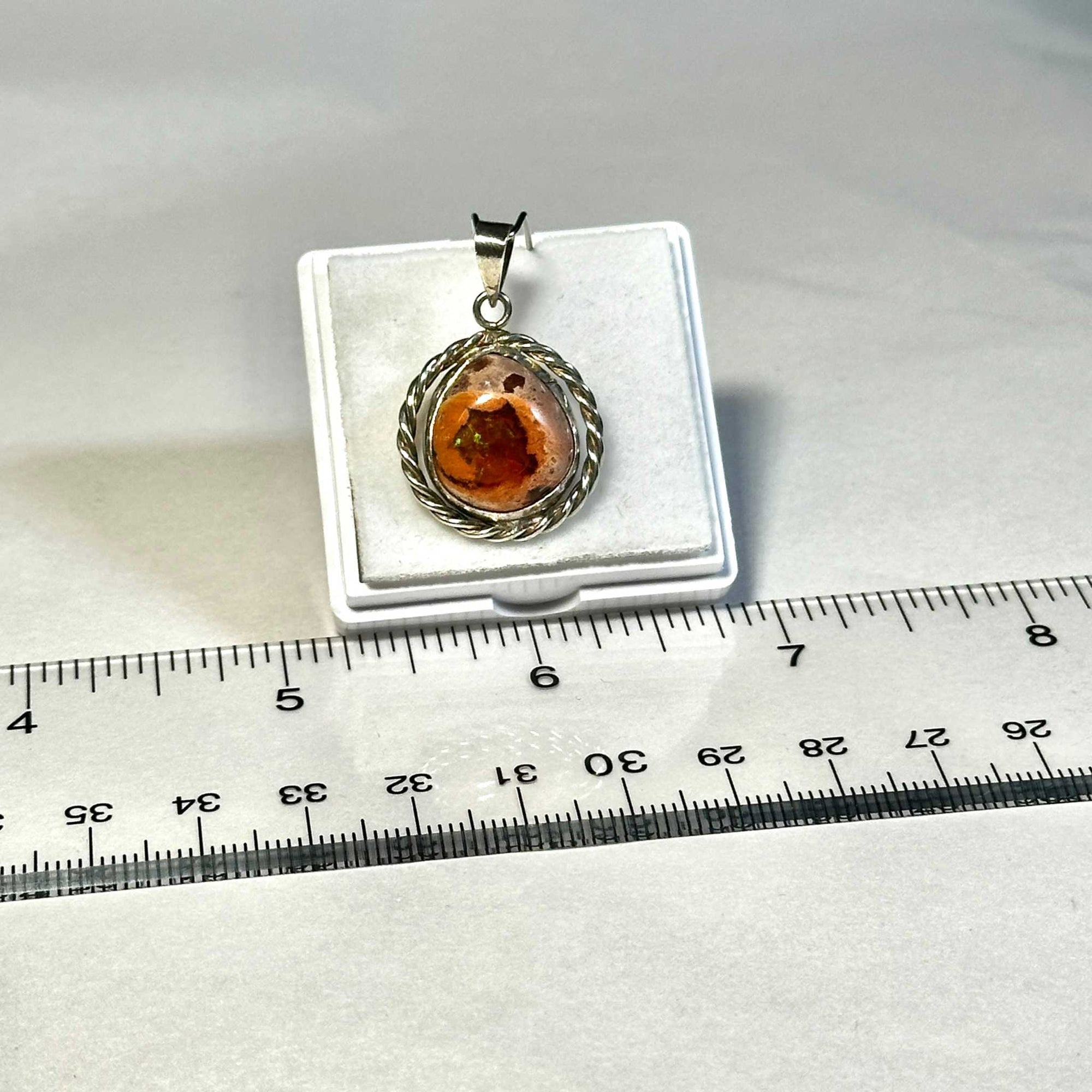 Aztec Sol Mexican Fire Opal Pendant