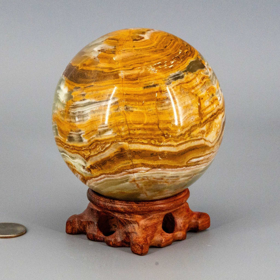Green Onyx Sphere w/t Stand XL 100mm